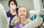 Child has a pleasant experience at dentist after having general anesthesia